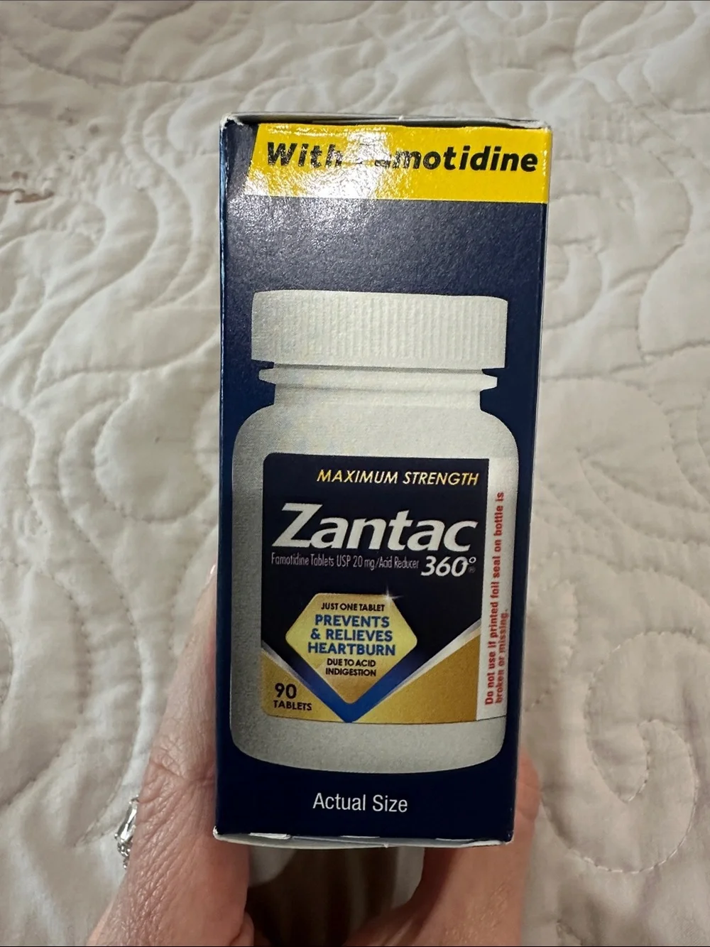 Zantac 360 Maximum Strength Heartburn Relief Tablets - Gold & Blue